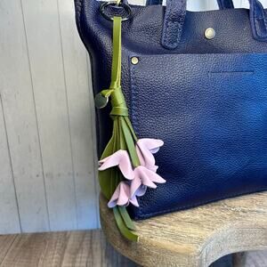 Flower Bag Charm Purple Flower Fuchsia Lobelia Flowers NEW Spring Accessory